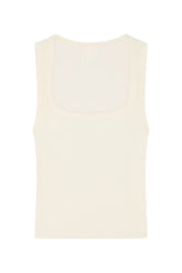 Tash Tank Long - Ivory Lightweight Rib