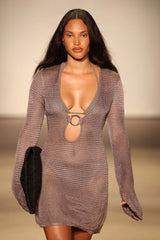 Montego Mini Dress - Steel Treble Knit