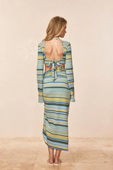 Andros Sarong - Sardinia Stripe Azure