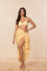 St. Tropez Sarong - Honey Crinkle Linen