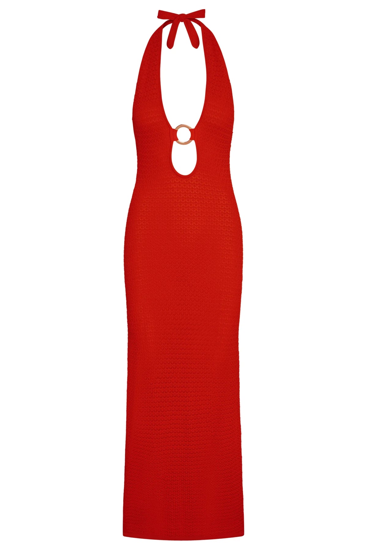 Montego Halter Dress - Chili Pepper Lace Crochet