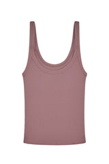 Devin Tank - Mauve Thin Rib