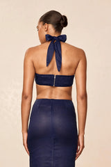 Montserrat Top - Midnight Linen