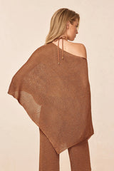Dominica Poncho - Caramel Treble Knit