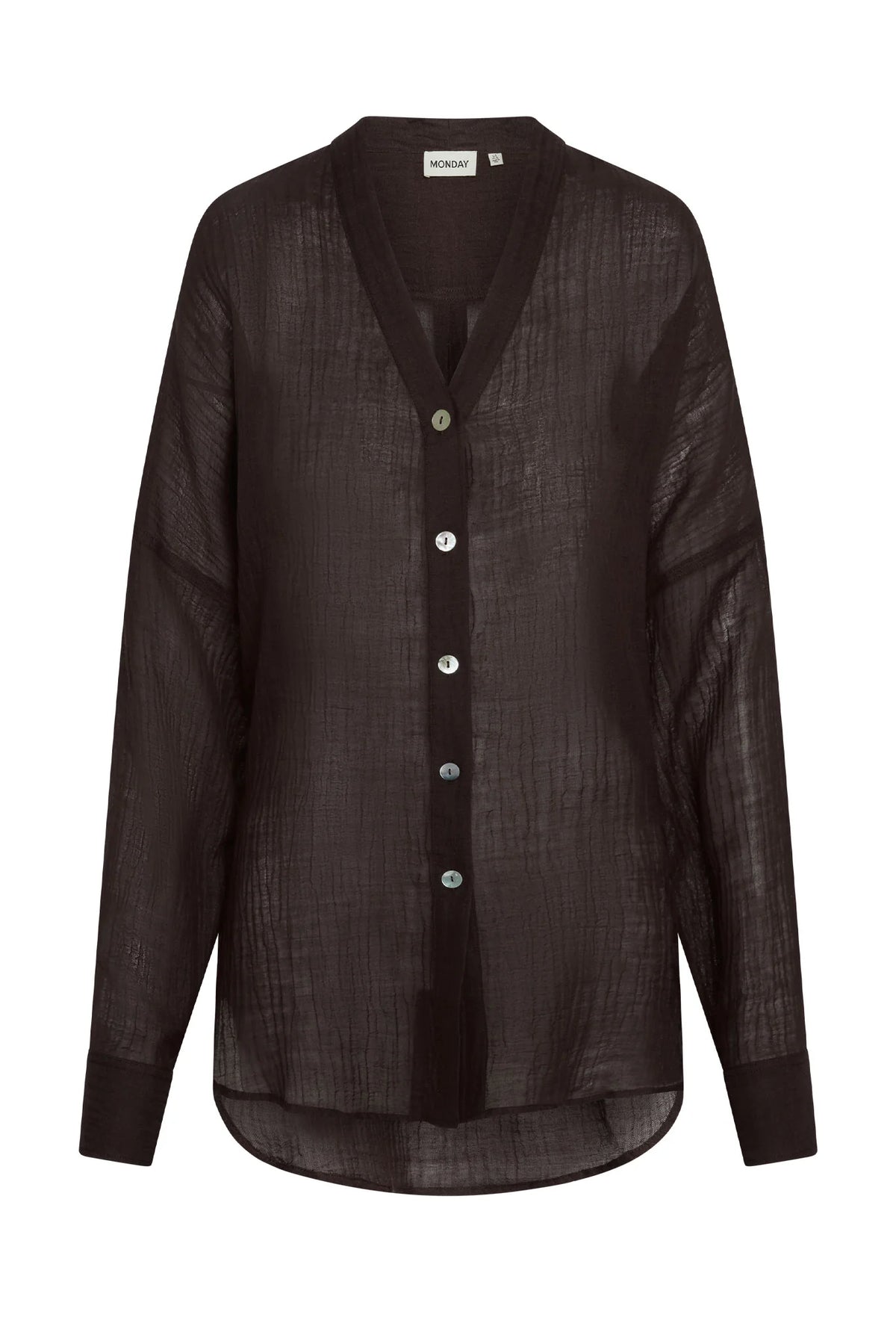Barcelona Tunic - Espresso Crinkle Linen
