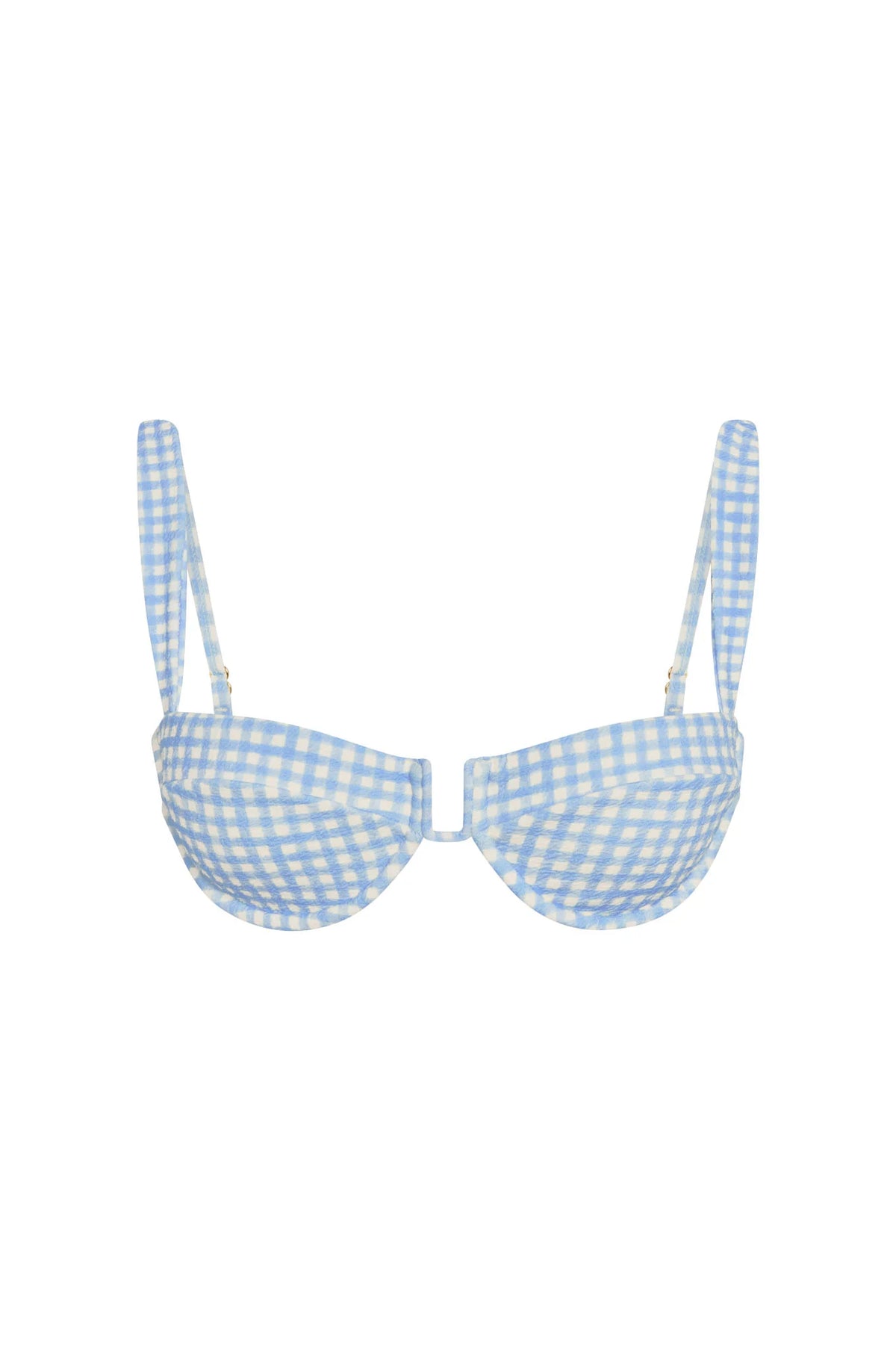 Cala Roja Top - Sky Gingham