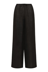 Belize Pant - Black Crinkle Linen