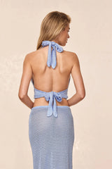 Toulon Top Lined - Sky Treble Knit