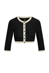 Crete Swim Cardi - Black/Ivory Crinkle
