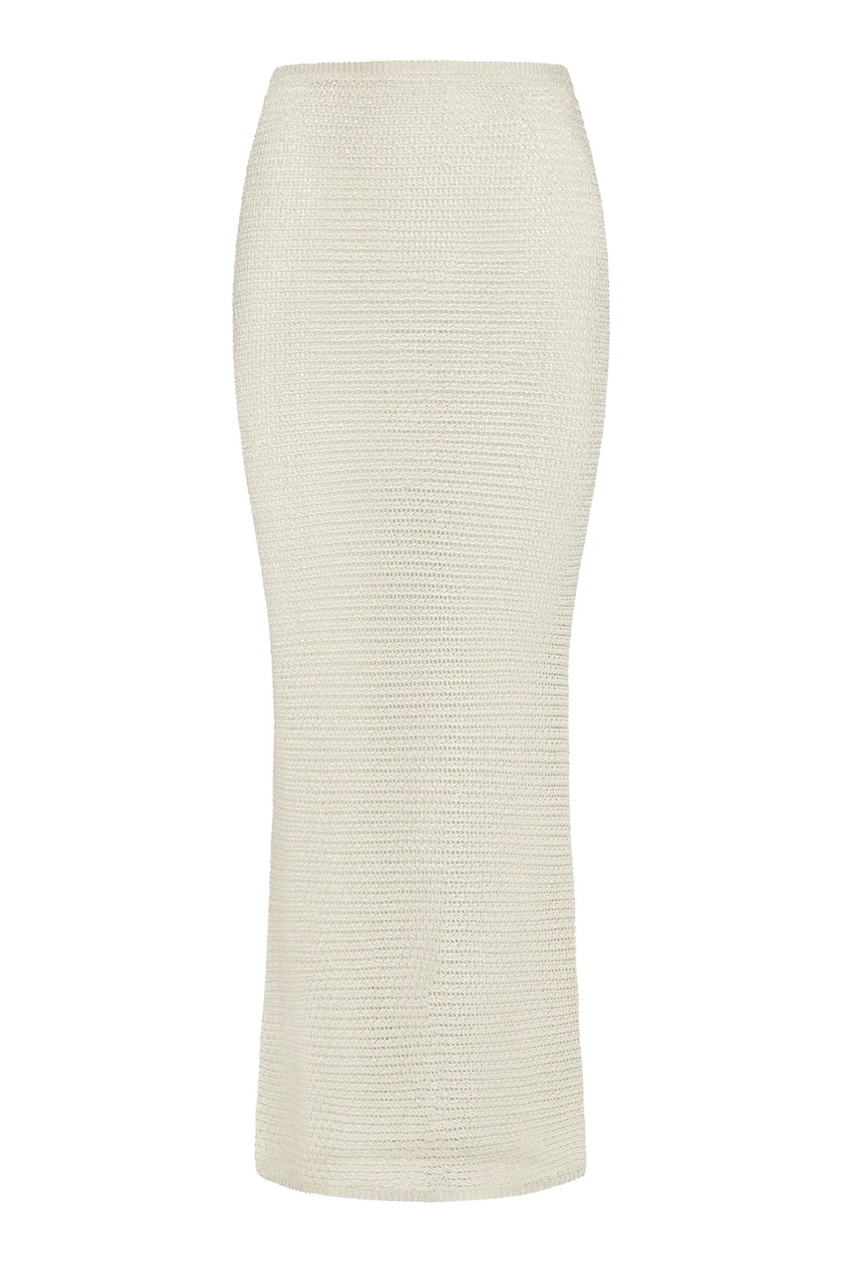 Fitted Fontelina Midi Skirt - Ivory Treble Knit
