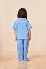 Pacific Beach Shirt Kids - Azure Crinkle