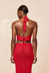 Toulon Top Lined - Chili Pepper Lace Crochet