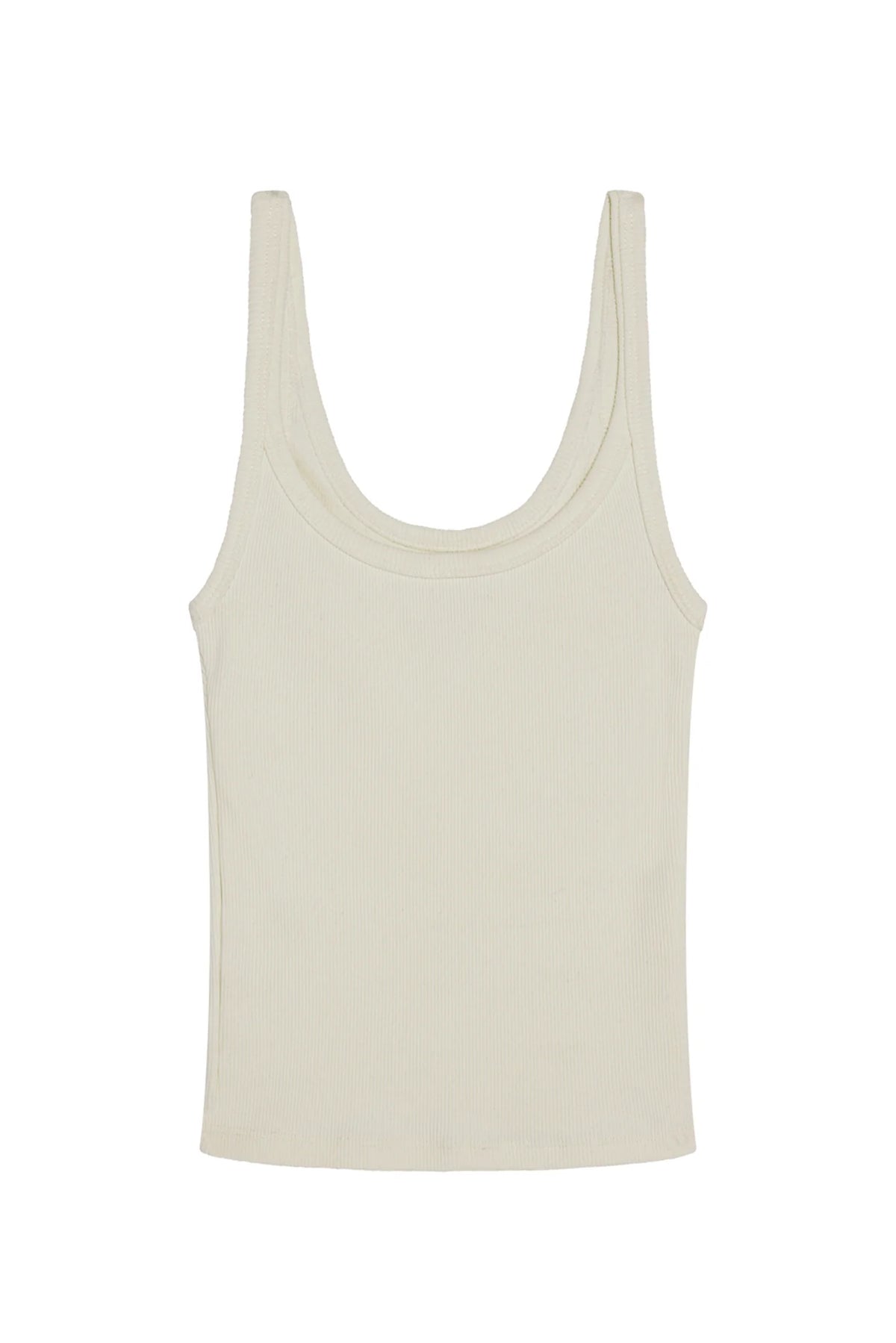 Devin Tank Crop - Ivory Rib