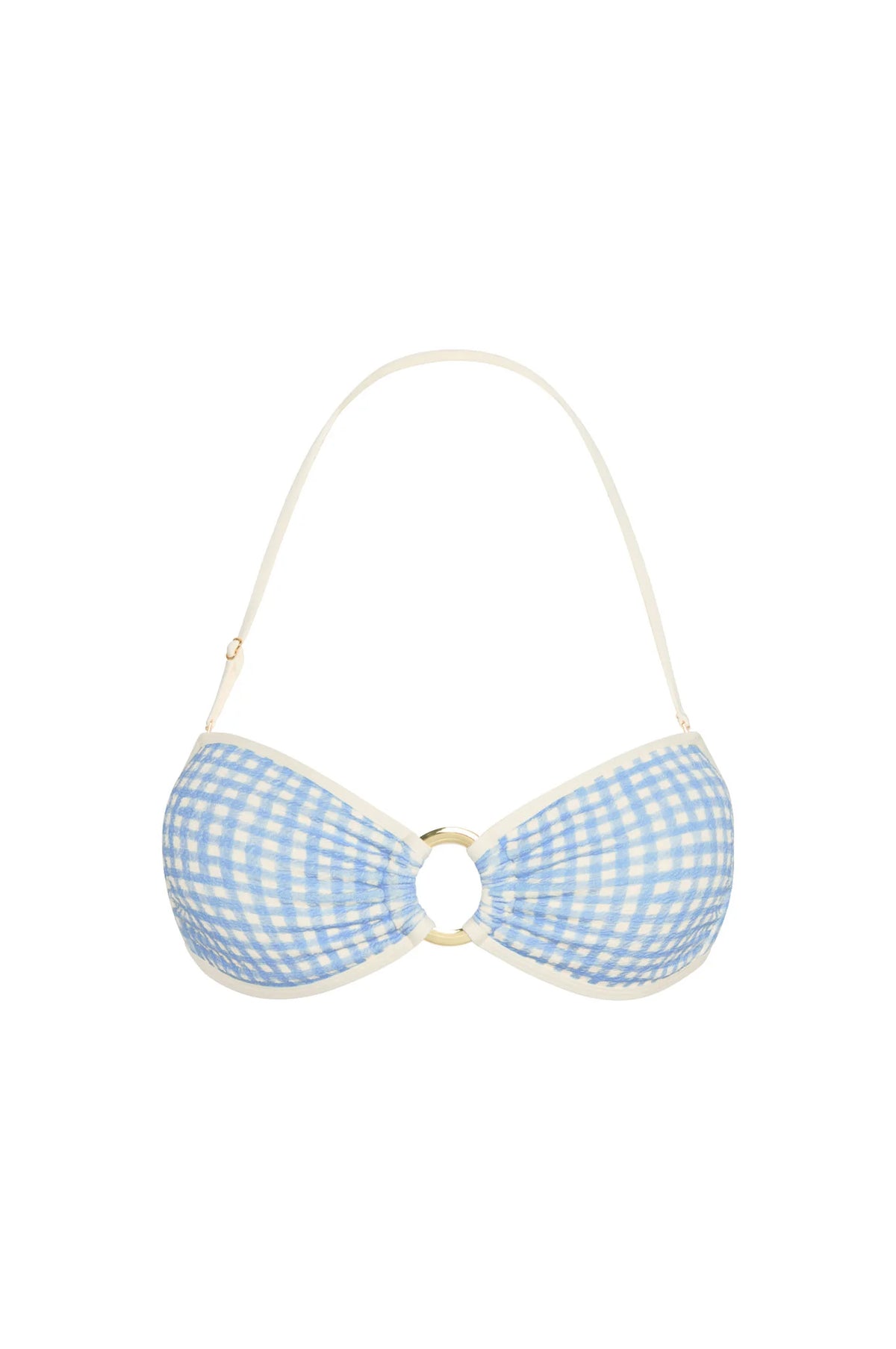 Costa Rica Top Colorblock - Sky Gingham