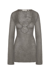 Montego Mini Dress - Steel Treble Knit