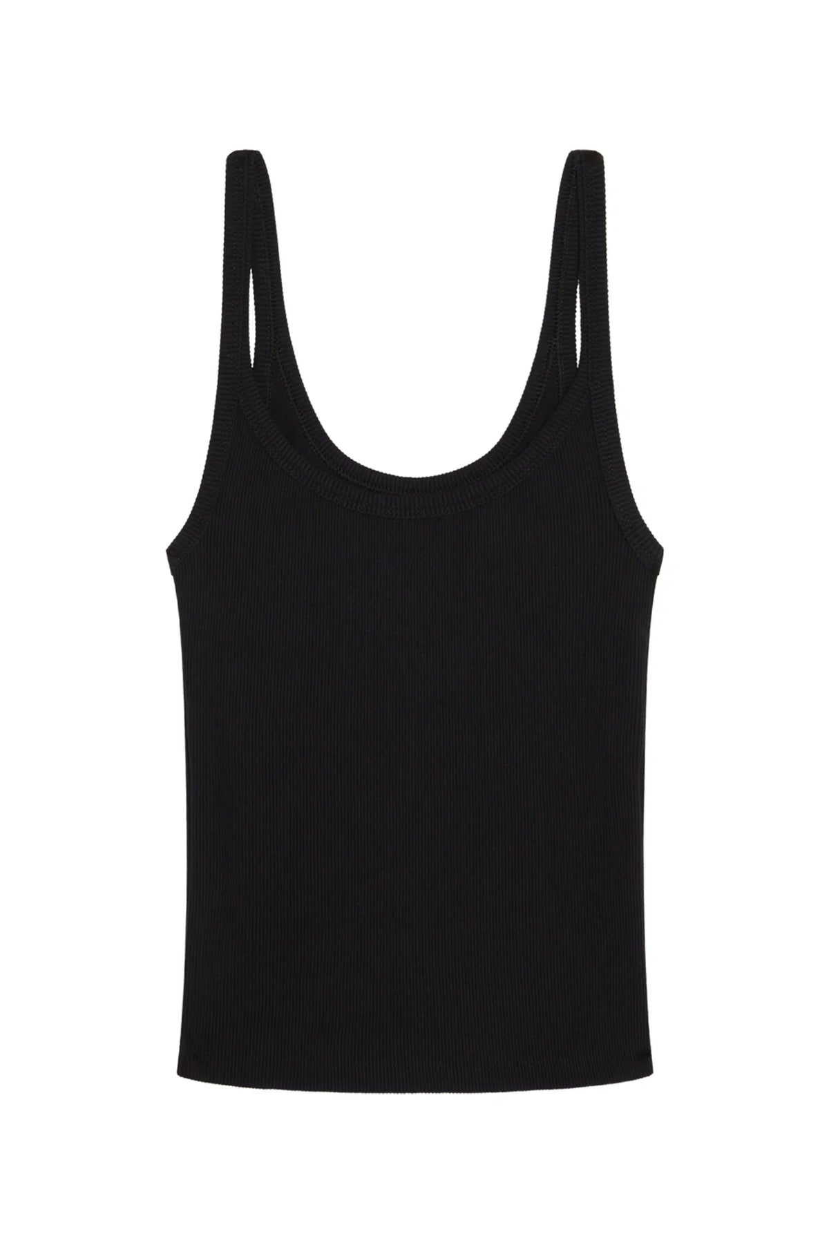 Devin Tank Crop - Black Rib