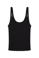 Devin Tank Crop - Black Rib