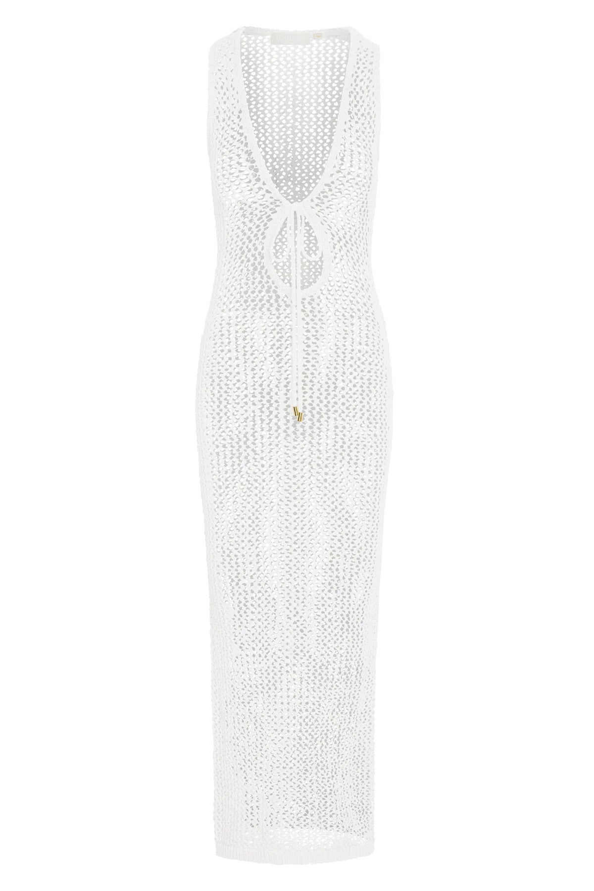 Monte Carlo Tie Dress - White Petit Crochet