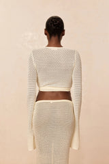 Madrid Wrap Top - Ivory Lace Crochet