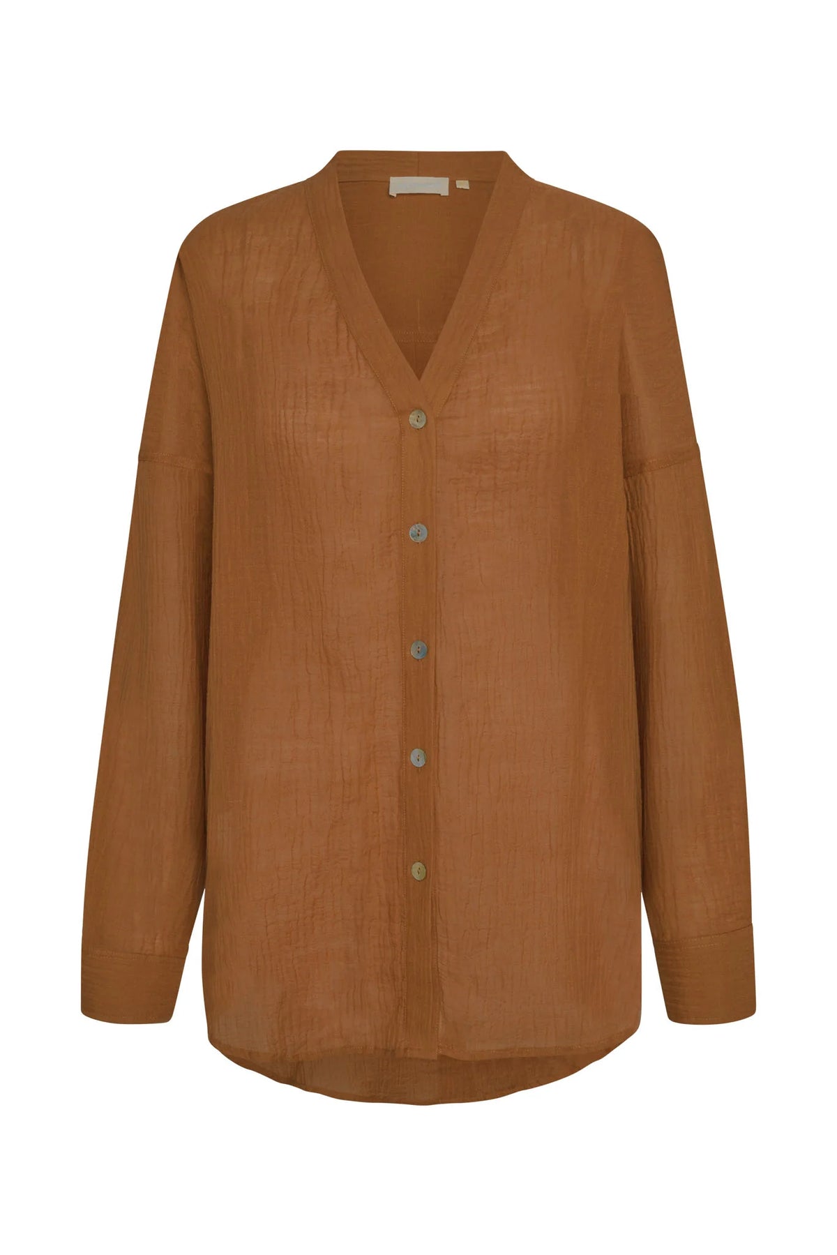 Barcelona Tunic - Caramel Crinkle Linen