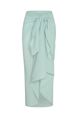 St. Tropez Sarong - Light Slate Crinkle Linen