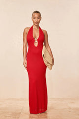 Montego Halter Dress - Chili Pepper Lace Crochet