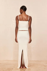 Fontelina Skirt - Ivory Knit Rib