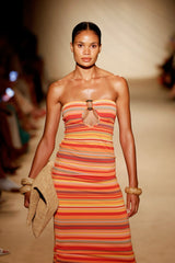 Montego Bandeau Dress - Sardinia Stripe