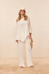 Dominica Poncho Open Knit - Ivory