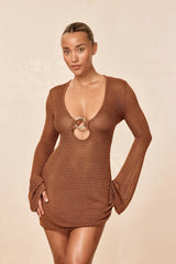 Montego Mini Dress - Caramel Treble Knit