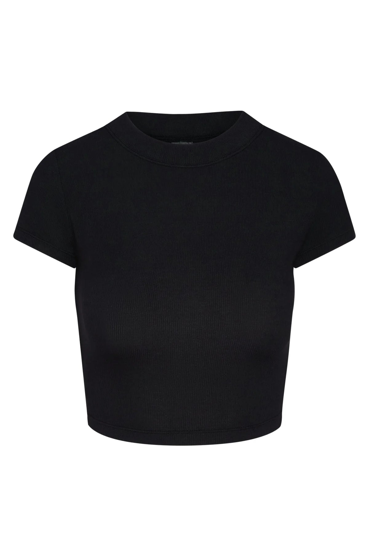Ojai Tee Crop - Black Lightweight Rib