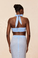 Montserrat Top - Sky Linen