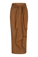 St. Tropez Sarong - Caramel Crinkle Linen
