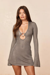 Montego Mini Dress - Steel Treble Knit