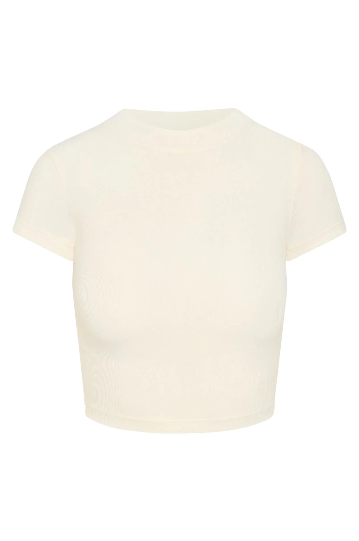Ojai Tee Crop - Ivory Lightweight Rib