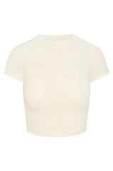 Ojai Tee Crop - Ivory Lightweight Rib