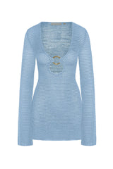 Montego Mini Dress - Sky Treble Knit