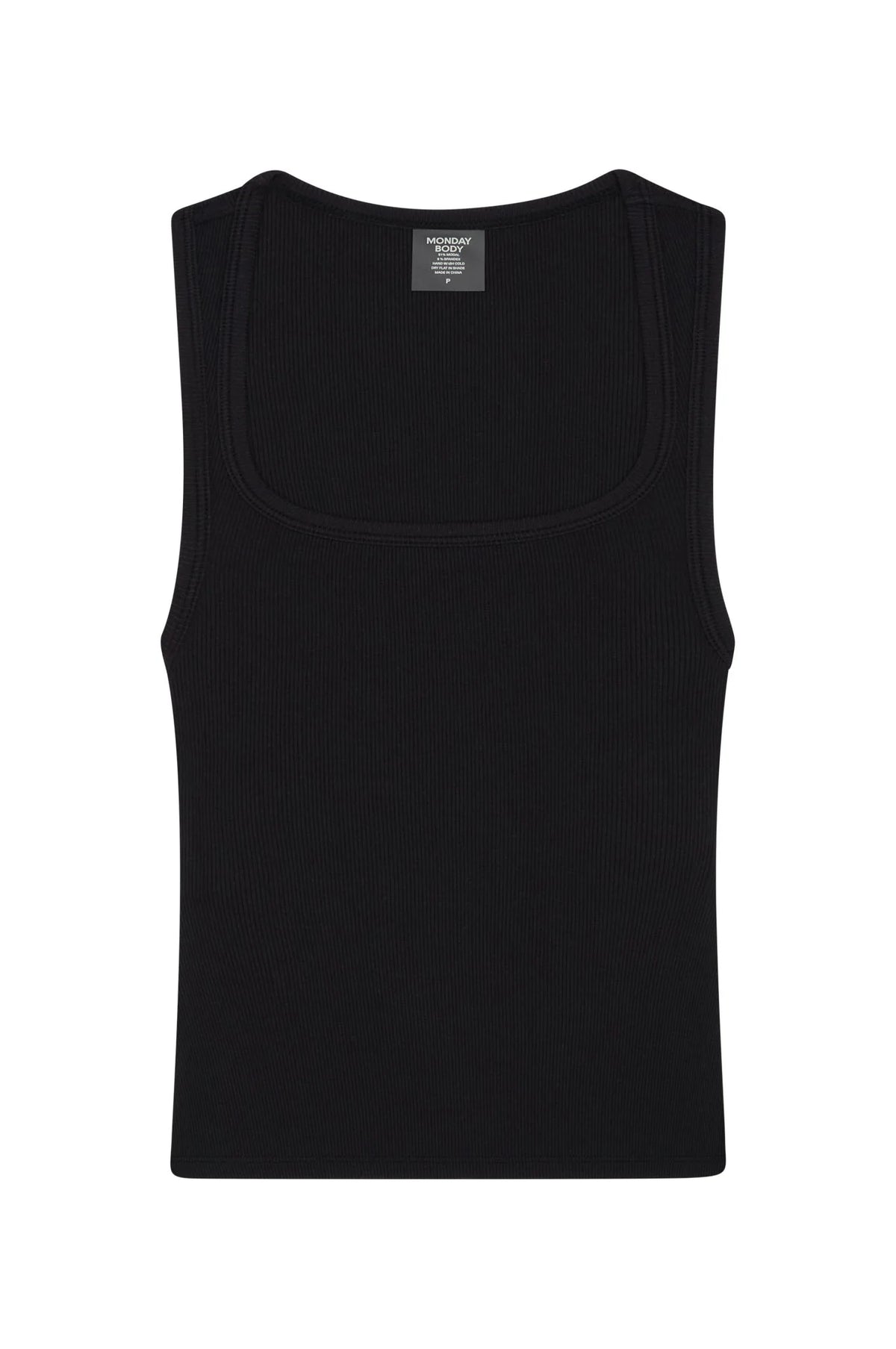 Tash Tank Long - Black Lightweight Rib