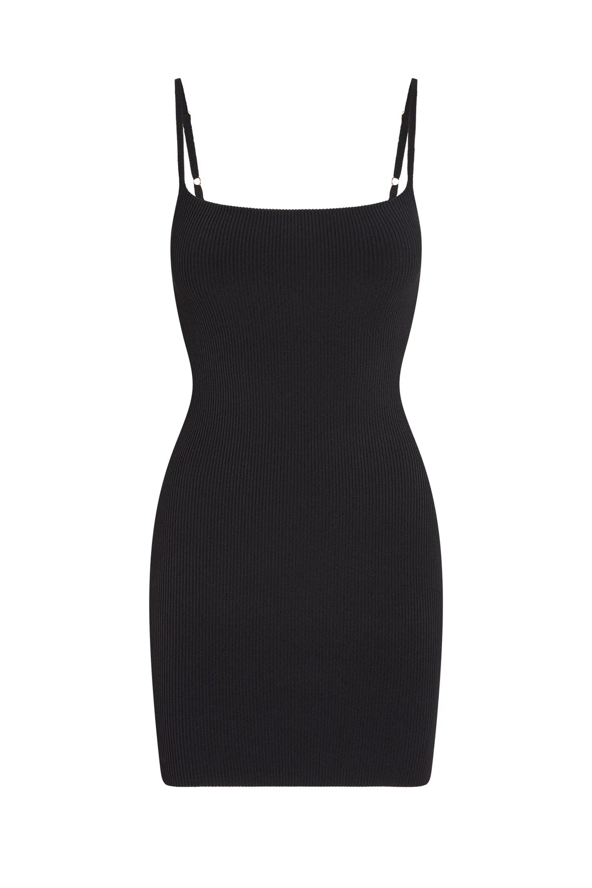 Provence Mini Dress - Black Knit Rib