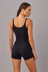 Devin Tank Crop - Black Rib