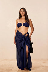 St. Tropez Sarong - Midnight Cotton Voile