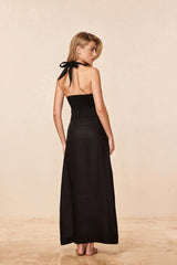 Montserrat Dress - Black Linen