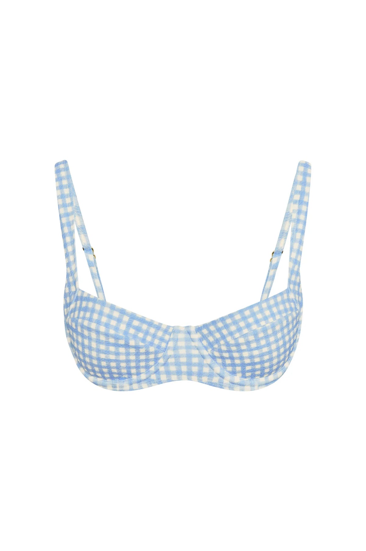 Sorrento Top - Sky Gingham