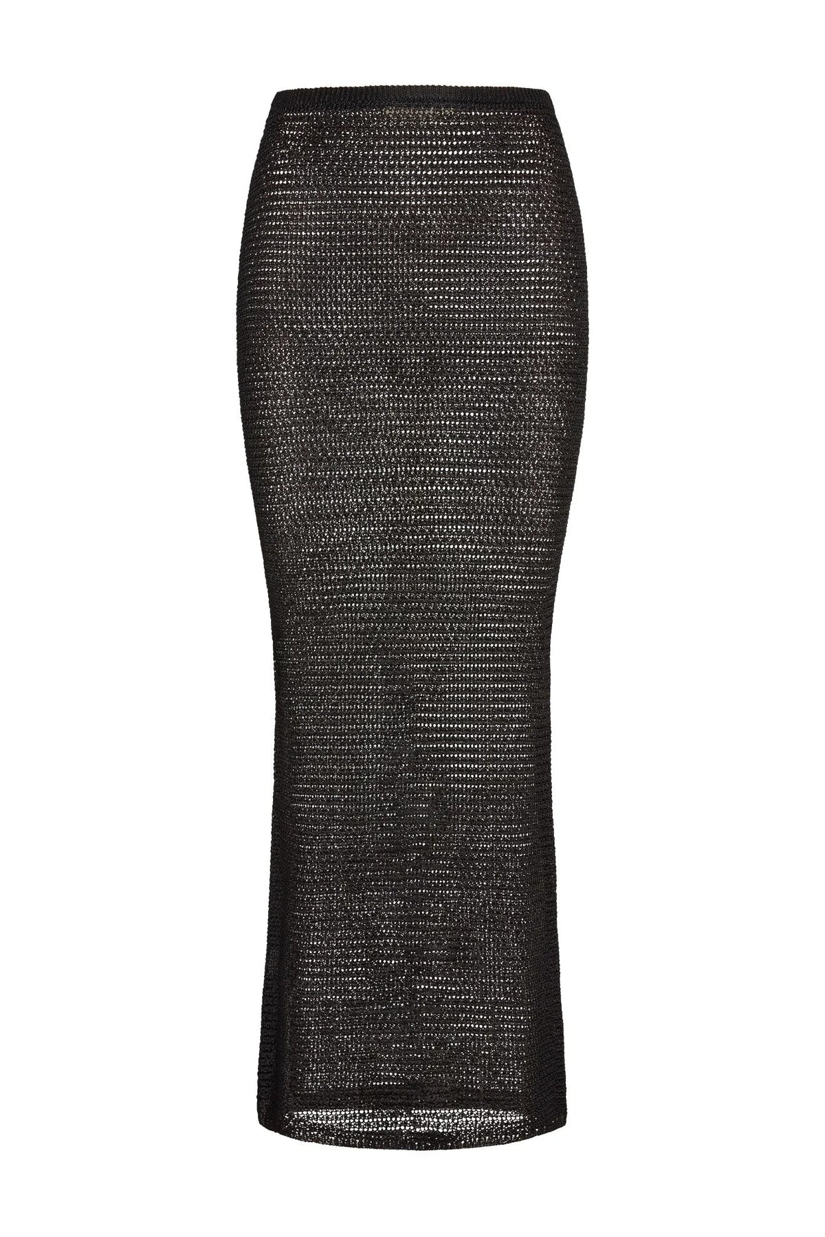Fitted Fontelina Midi Skirt - Black Treble Knit