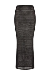Fitted Fontelina Midi Skirt - Black Treble Knit