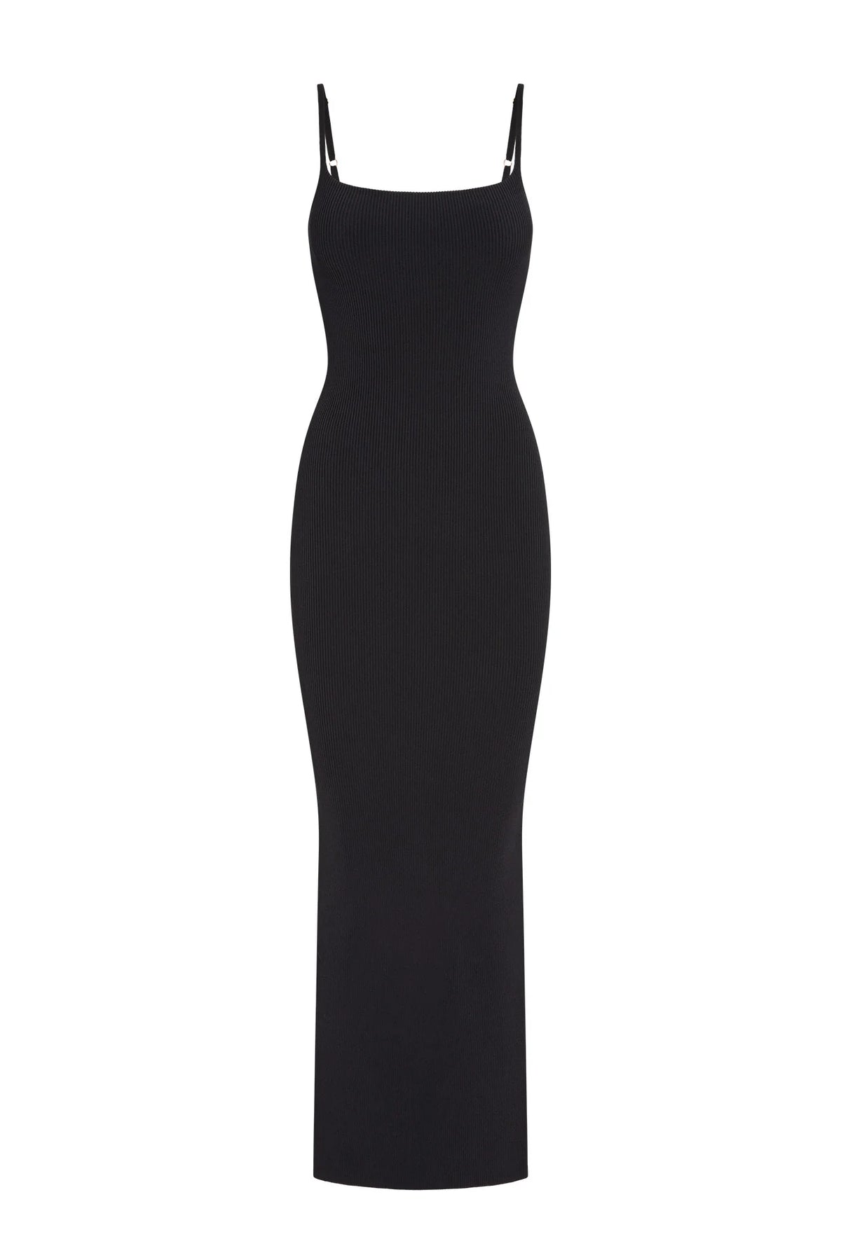 Provence Dress - Black Knit Rib