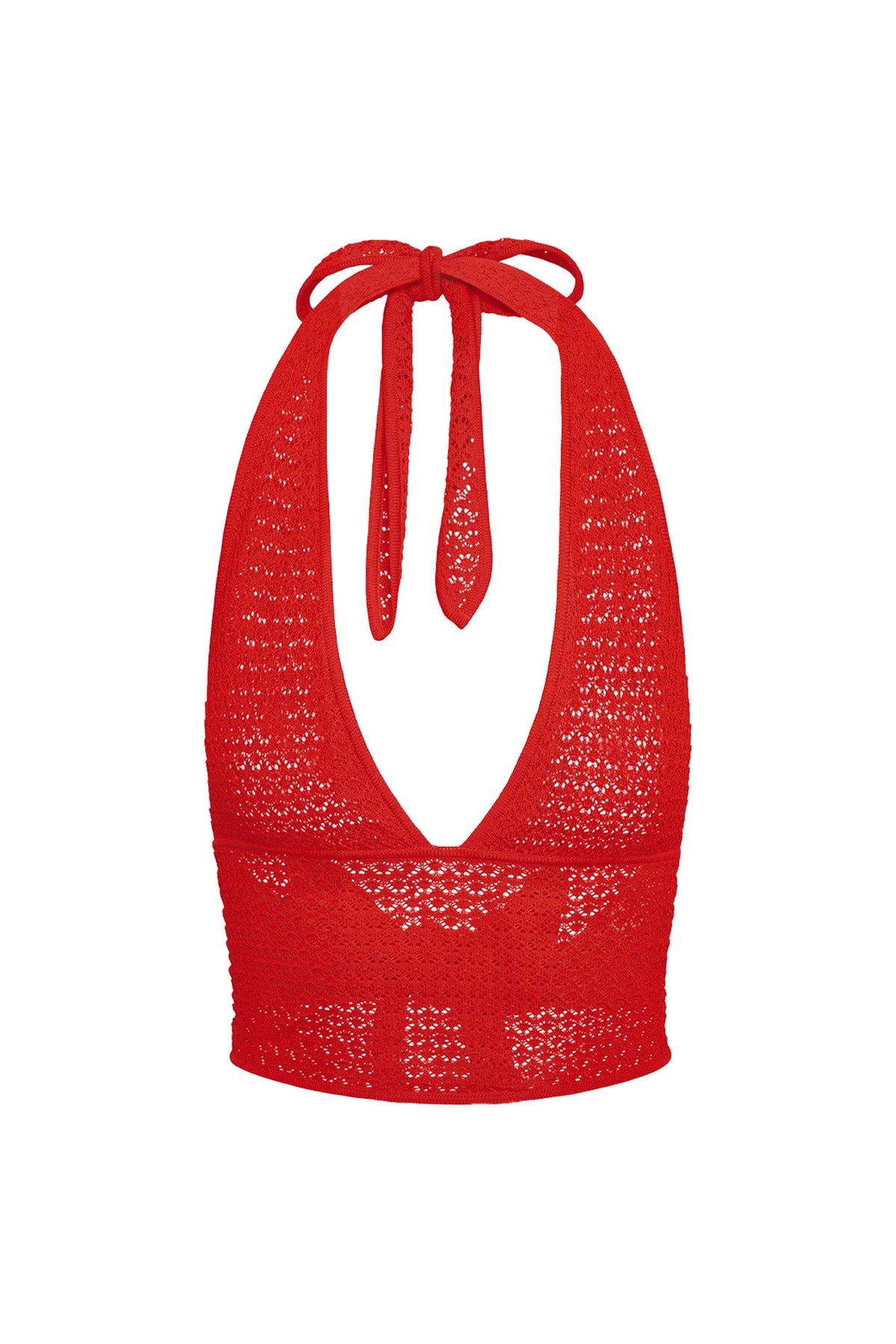 Toulon Top Lined - Chili Pepper Lace Crochet