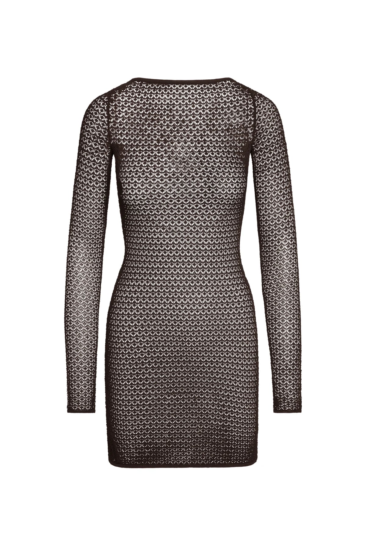 Bodrum Mini Dress - Espresso Lace Crochet