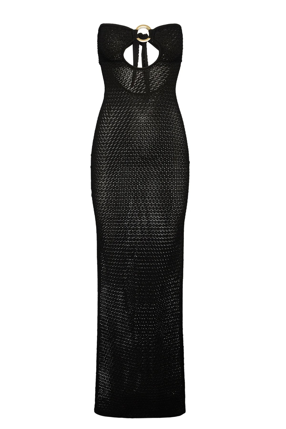 Montego Bandeau Dress - Black Lace Crochet