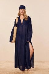 Kokomo Kaftan - Midnight Cotton Voile